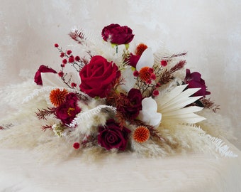 Bohemian Wedding Centerpieces,Preserved Dried Eucalyptus Leaves Table Flowers,Flower Swag Backdrop,Pampas grass,wedding