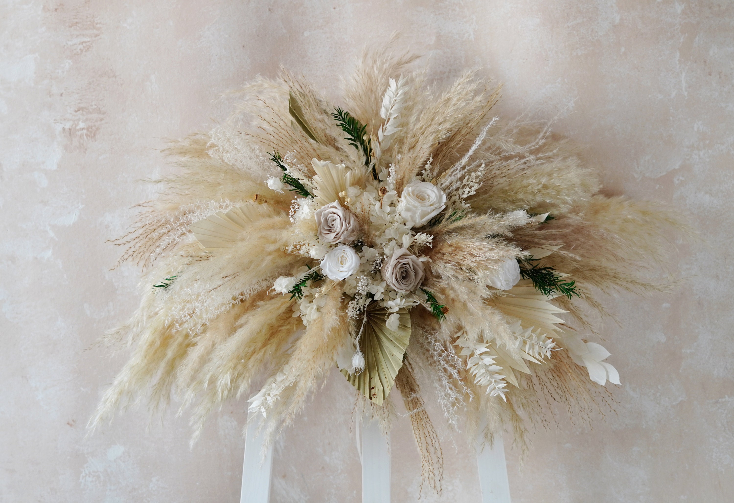 Natural Rustic flowers Archway flower Wedding arch/arbor,Arch&Chuppah Decoration Flower Swag Backdrop,Pampas grass,Bohemian Wedding Floral
