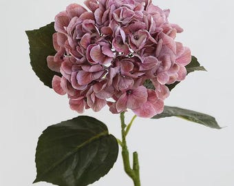 Vintage Oil‑Paint Real‑Touch Hydrangea Stem, Moody Dried‑Tone Artificial Hydrangea, Wedding Floral, Hotel Home Decor, Film‑Style Photo Prop