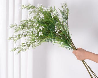 33 Inch Tall Artificial Baby's Breath, Faux Gypsophila Stem,White Artificial Flower, Wedding Bouquet Filler, Floral Arrangement Supply