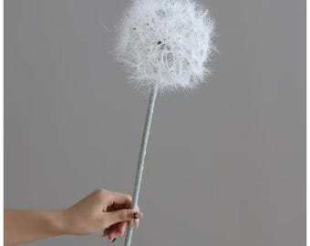 5.1" Blooms Artificial Dandelion Stem, Faux Fluffy Dandelion Flower, Large Dandelion for Wedding Centerpiece Home Vase Decor