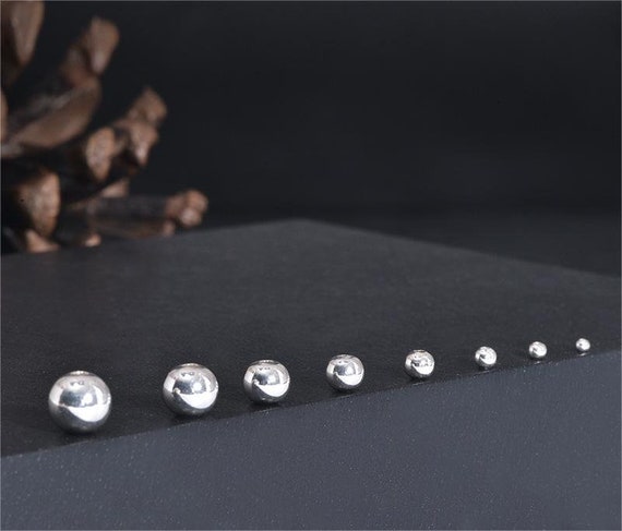 Sterling Silver Beads, Sterling Silver Seamless Round Ball Beads