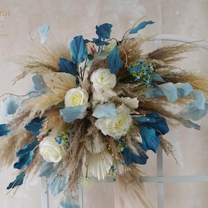 Artificial flowers Archway flower Wedding arch/arbor,Arch&Chuppah Decoration Flower Swag Backdrop,Pampas grass,Bohemian Wedding Floral