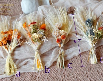 Mini wedding gifts, Bohemian Natural wedding flowers bouquet,Pampas Grass bouquet,Dried flowers bouquet,Mini Handheld bouquet,wedding