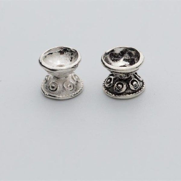 Sterling Silver Bilateral Hollow cap Spacer beads,Silver double Caps beads,flower caps bead,caps bead,jewelry making supplies