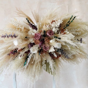 Natural Rustic flowers Archway flower Wedding arch/arbor,Arch&Chuppah Decoration Flower Swag Backdrop,Pampas grass,Bohemian  Wedding Floral