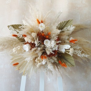 Natural Rustic flowers Archway flower Wedding arch/arbor,Arch&Chuppah Decoration Flower Swag Backdrop,Pampas grass,Bohemian  Wedding Floral