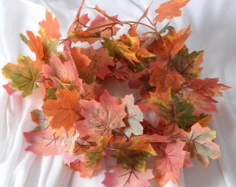 Artificial Maple Leaf Garland, Faux Fall Maple Vine,Autumn Leaf Stem for Thanksgiving Home Wedding Decor