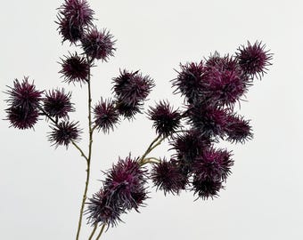 Faux Thorn Ball Stem, Artificial Castor Bean Fruit,Autumn Spiky Thistle Pod, Fall Floral Filler, Home Vase Arrangement 
