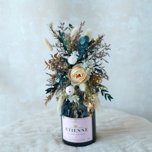 Wine Centerpiece,Champagne Bottle Bouquet,Flower Arrangement For Wine Bottle,Bottle Bouquet,Wine Bottle Bouquet,Wine Gift,Wine Bottle Decor
