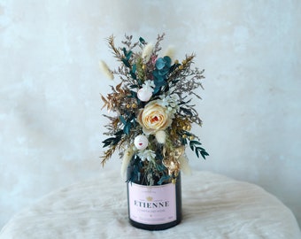 Wine Centerpiece,Champagne Bottle Bouquet,Flower Arrangement For Wine Bottle,Bottle Bouquet,Wine Bottle Bouquet,Wine Gift,Wine Bottle Decor