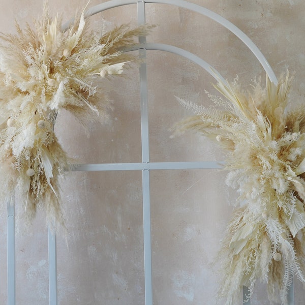 Bohemian Dusty Preserved Flowers Dried flowers Wedding arch,Flower Swag Backdrop,pampas Flower arbor, Boho Wedding Centerpieces