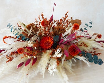 Bohemian Wedding Centerpieces,Preserved Dried Eucalyptus Leaves Table Flowers,Flower Swag Backdrop,Pampas grass,wedding 3.93 in*7 in*5.9 in