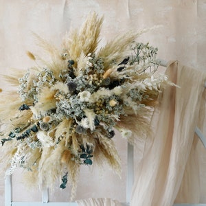 Natural Rustic flowers Archway flower Wedding arch/arbor,Arch&Chuppah Decoration Flower Swag Backdrop,Pampas grass,Bohemian  Wedding Floral
