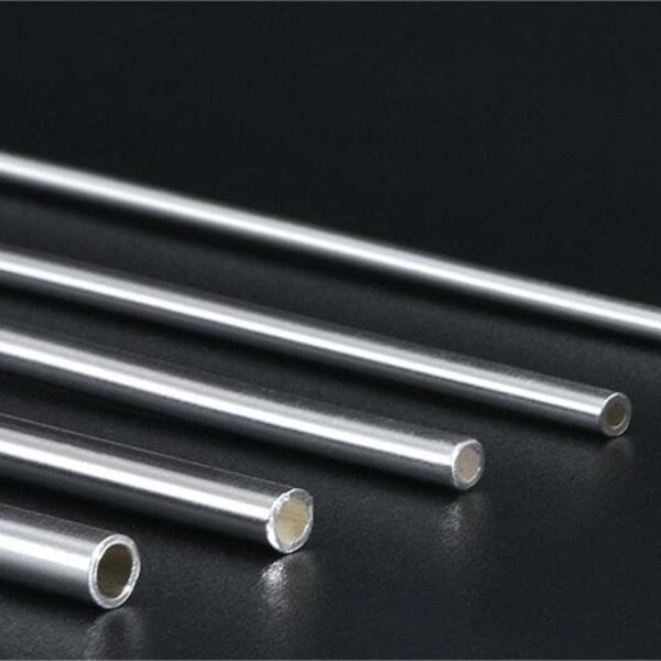 S990, Sterling Silver Round Tube, Silver Raw materials,Tube thickness 0.25mm/0.5mm, Diameters OD 1mm-8mm, Length 100mm