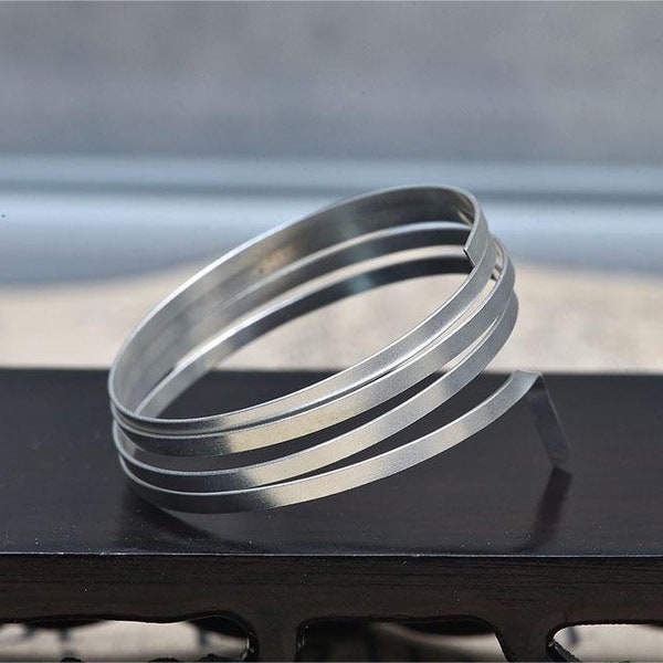 S9999 Silver Flat Wires,Cuff/Ring/Bracelet Blank,Silver plain strip bezel wire,Length 3.28 ft/1000mm,width 0.7-2mm, thickness 0.1-0.5mm