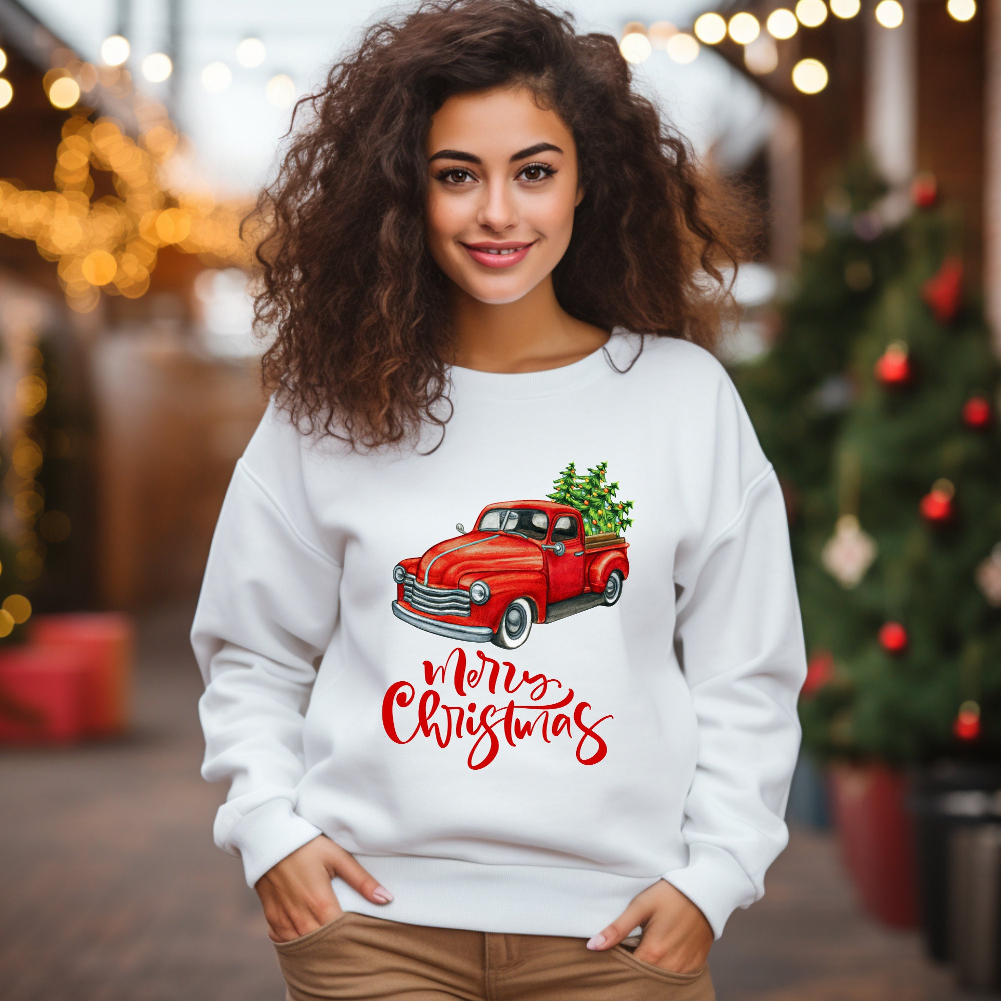 Red Truck Sweater Etsy Canada