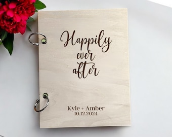 Engraved Wooden Wedding Card Binder: Personalized Keepsake