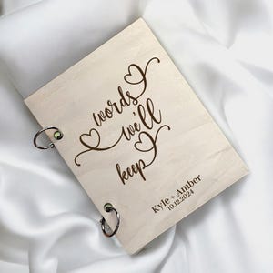 Classeur pour cartes de mariage en bois - Porte-cartes de voeux personnalisé pour mes voeux de bonheur - Album souvenir personnalisé pour couples et jeunes mariés