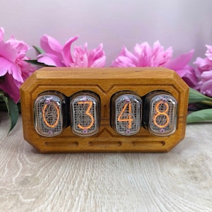Nixie clock | Nixie tube clock | wooden nixie clock | gift idea | nixie UHR | nixie clock in-14 | nixie in-12 vintage desk clock | watch
