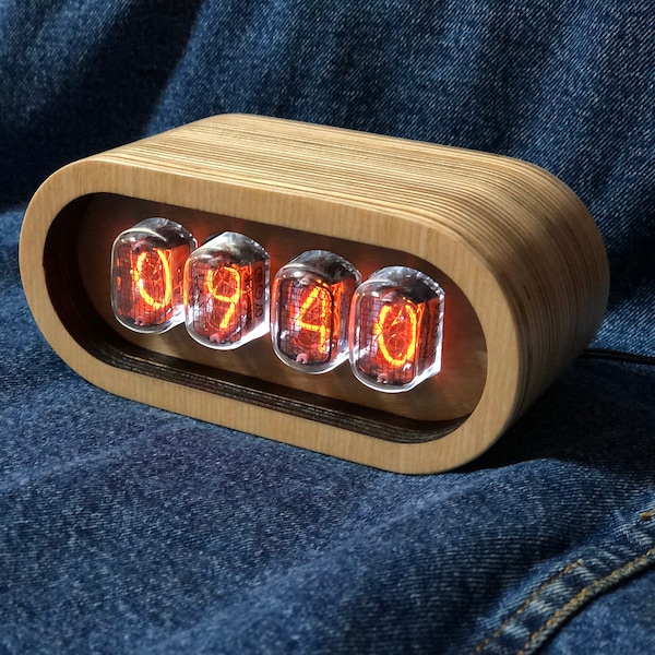 Personalized Nixie clock | Nixie tube clock IN-12 | Nixie watch | Vintage desk clock with illumination | gift idea | UHR IN 12 Led Neon |