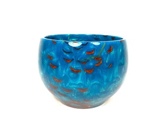 Blue Resin Pine Cone Bowl- Decorative
