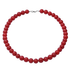 250.00 ctw Red Agate Beads Necklace 18 Inches in Sterling Silver, Red Color Beads Necklace,925 Silver Necklace,Women&#39;s Necklace,Gift For Her