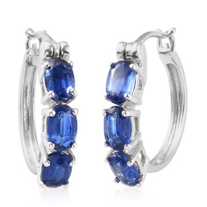 Créoles tanzanite, créoles en argent 925, créoles avec pierre de naissance de décembre, créoles pour femme, créoles de couleur bleue, tanzanite