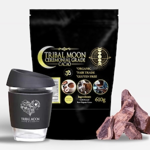 610g Tribal Moon Ceremoniële Cacao + Tribal Moon Keep Cup (Limited Edition)