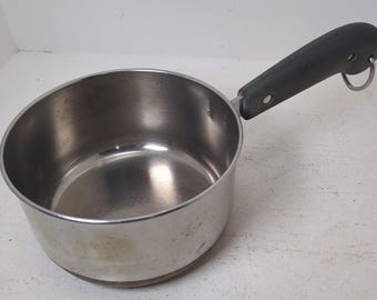 Vintage Revere Ware 1801 Copper Clad Copper Bottom 2 QT Pan Pot 2363973 - No Lid