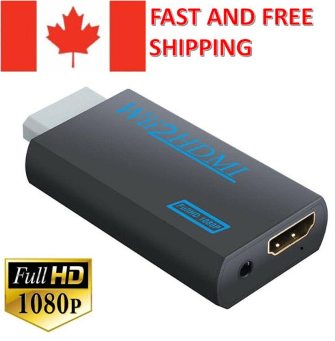 Wii to HDMI Converter Adapter 1080p HD Upscale 3.5mm Audio Output for