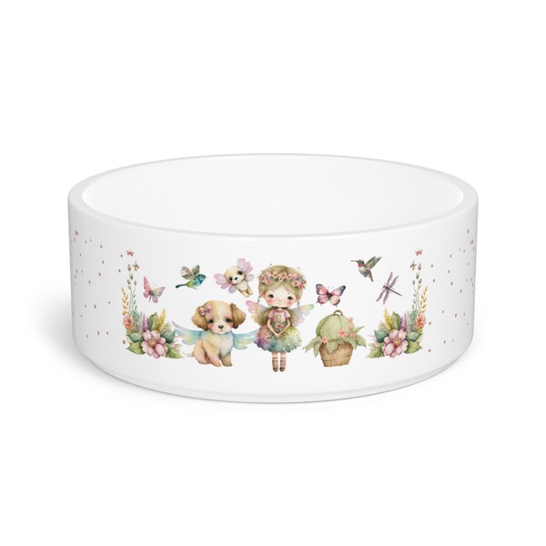 Fairy dog bowl, Dog dinner bowl, Dog water bowl, Dog food bowl, Pet food bowl, Fairy gift, Fairy lover gift