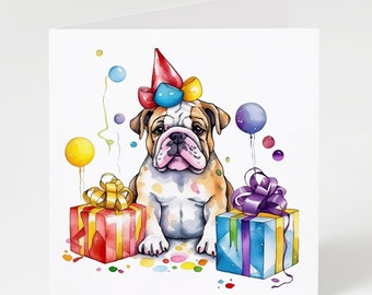 Bulldog birthday card,  British bulldog, Bull dog birthday, Bulldog gift, Dog lover card, Dog lover gift, birthday card, English bulldog