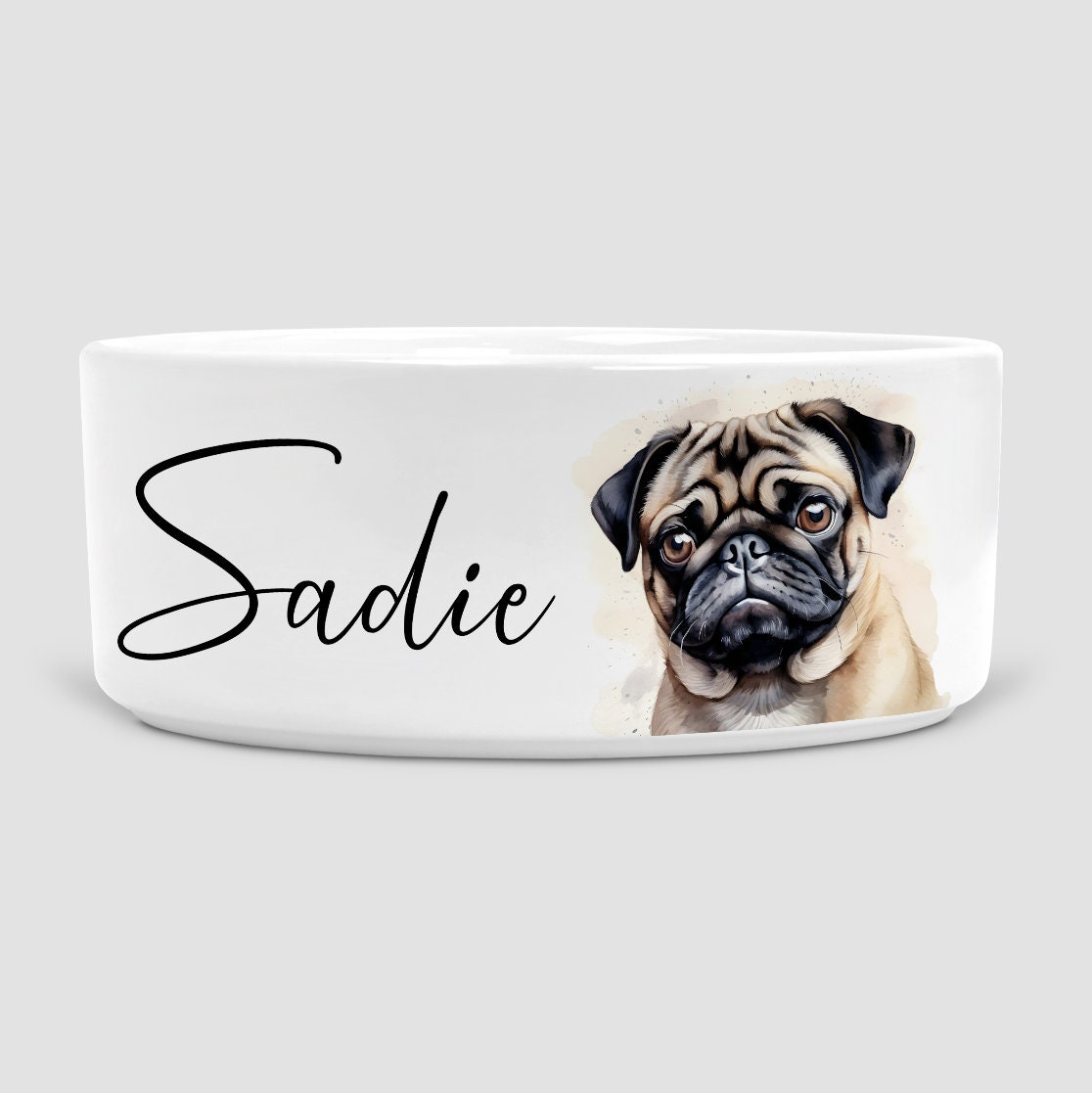 Pug Dog Bowl Etsy UK