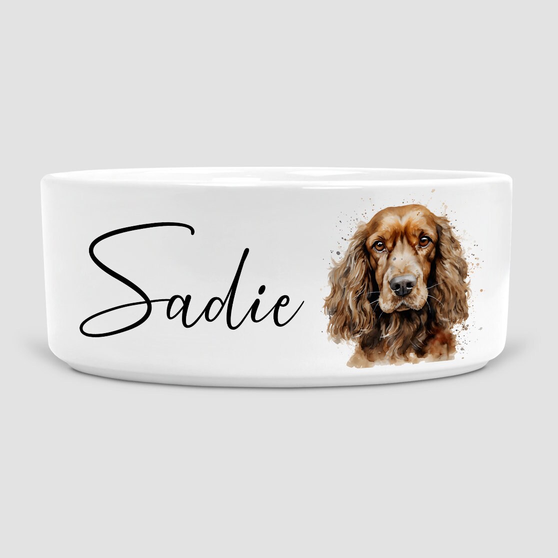 Personalised Dog Bowl Tan Cocker Spaniel Cocker Spaniel Etsy UK