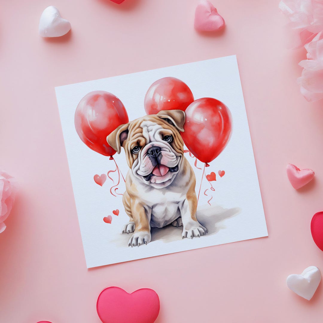 Bulldog Card, Bulldog Birthday Card, Bulldog Mum, Bulldog Dad, Greeting ...