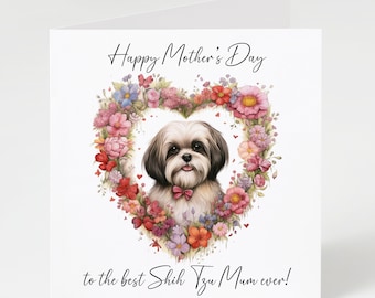 Shih Tzu Mother's Day Card, From the Dog, Dog Mum, Matching Mug