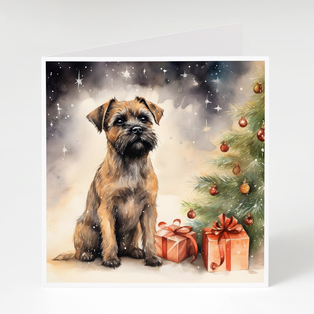 Border terrier christmas cards