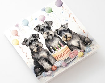 Schnauzer card, birthday card, schnauzer gift, miniature schnauzer card, standard schnauzer card, schnauzer Mum, Schnauzer Dad