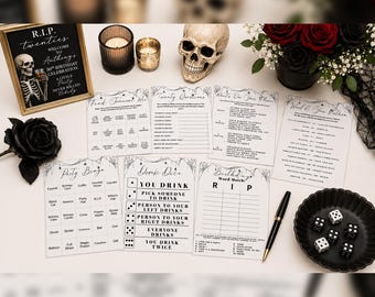 RIP 20s Party Games, Death To My Youth Drinking Games, 30th Birthday Party Games Bundle Templates, R.I.P. To My Youth, Death To My Twenties