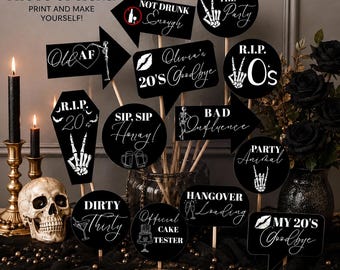 RIP 20s Photo Booth Props, Death To My Youth Party Decor, 30th Birthday Party Op Templates, R.I.P. To My Youth, Death To My Twenties