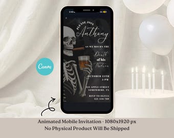 RIP 30’s - Men's 40th Birthday Digital Invitation, RIP Thirties, Death to his 30s Invite, Men's 40th Death to My Youth Party, Template