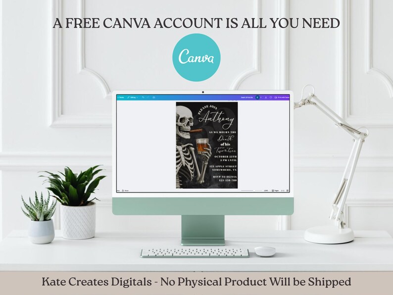 RIP 20s Invitation for Him, Men Death to my Youth Invite Cigar, Gothic  Funeral 30th Birthday Invitation, Death To My Youth, Canva Template