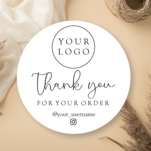 Logo Thank You Stickers | Matte or Glossy Labels | Available in 3 Sizes