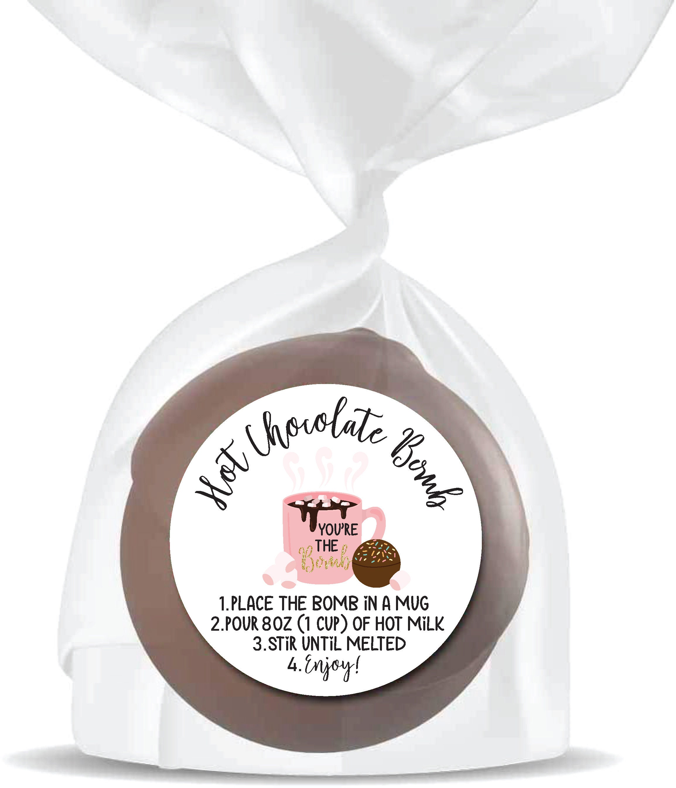 Hot Chocolate Bomb Labels Cocoa Bomb Stickers Personalized Etsy