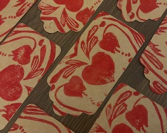 Etiquettes cadeaux coeur