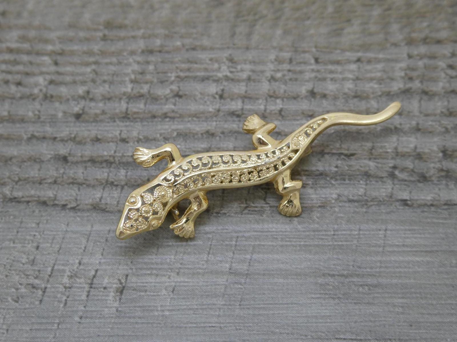 Spilla Lucertola In Argento 925 Con Marcassite – Occhi Colorati Variabili, Chiusura Rollover, Gioiello Vintage - 2