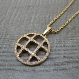 Stunning Authentic Cartier Pasha De 18ct Gold Diamond Circle Pendant & Chain 18k