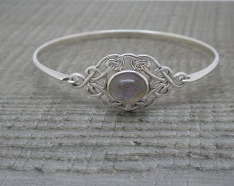 Kit Heath Bangle Bracelet in Sterling Silver With Celtic Kit Heath Bangle Bracelet in Sterling Silver With Celtic