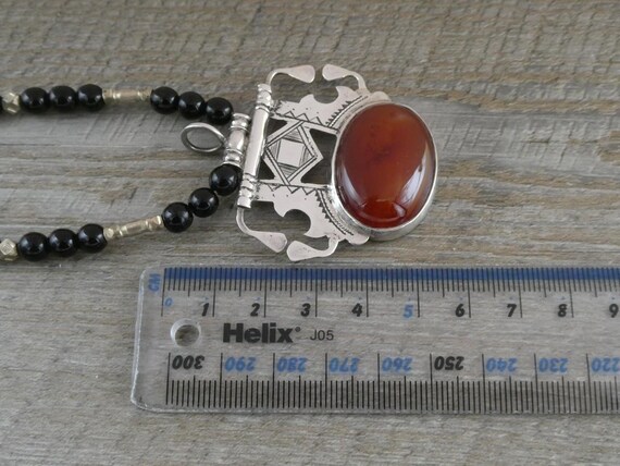 Vintage Sterling Silver Agate Pendant Hand Crafted in Atlas Mountains, Morocco View 6